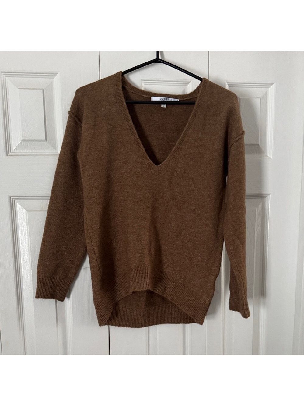 Guess Brown V-Neck Women's Sweater